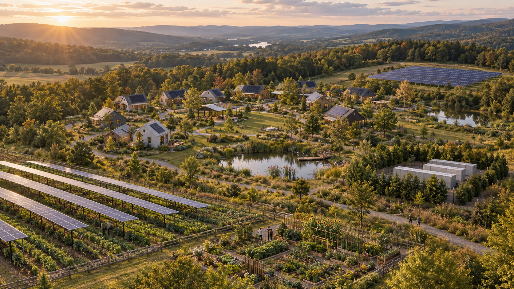 Aerial concept visualization of DFREL's proposed Off-Grid Community